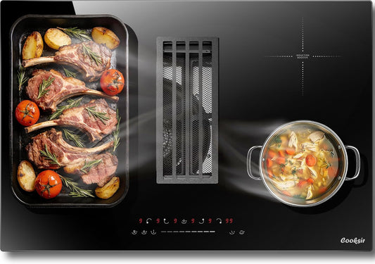 Table de cuisson, 394 × 210 mm, 6400 W, induction, 4 feux, Cooksir