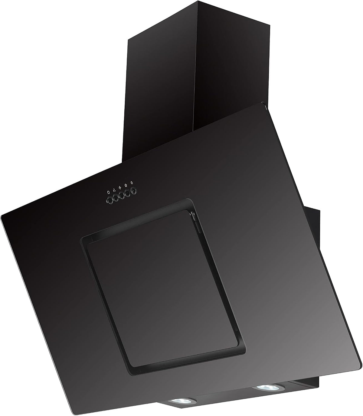 Hotte aspirante CH22010/90SBZ, 90 cm, 62 dB, métal, verre, noir, Respekta