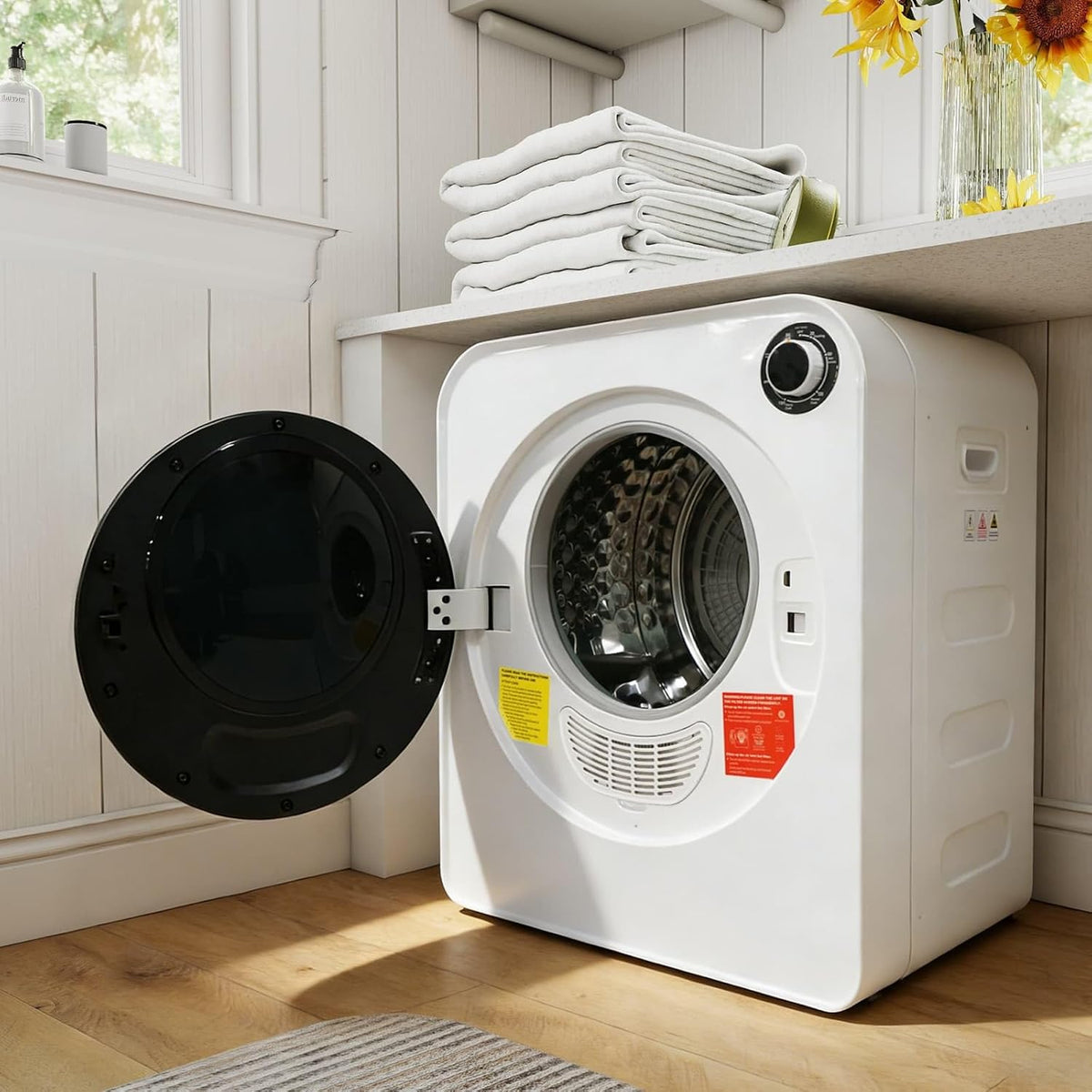 Sèche-linge, 59,5 cm, 4 kg, acier inoxydable, compact, 4 programmes, PUGSDRLY