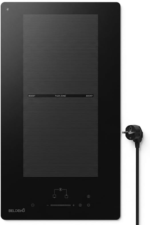 Table de cuisson, 3500 W, noir, induction, 2 feux, BELDEKO