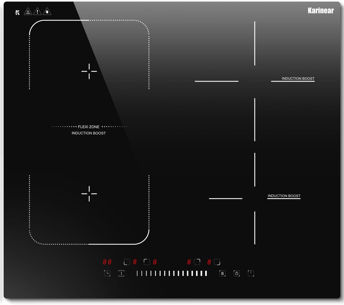 Table de cuisson, 7200 W, induction, 4 feux, Karinear