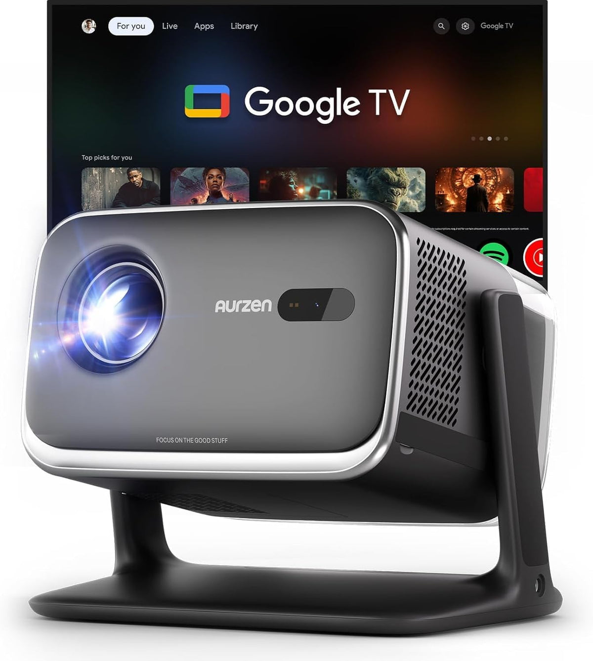Vidéoprojecteur, 20 W, Google TV, Aurzen