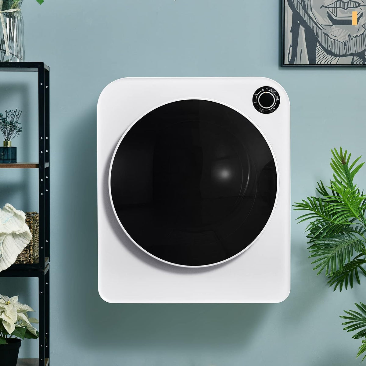 Sèche-linge, 3 kg, 830 W, acier inoxydable, blanc, compact, 5 programmes, Merax
