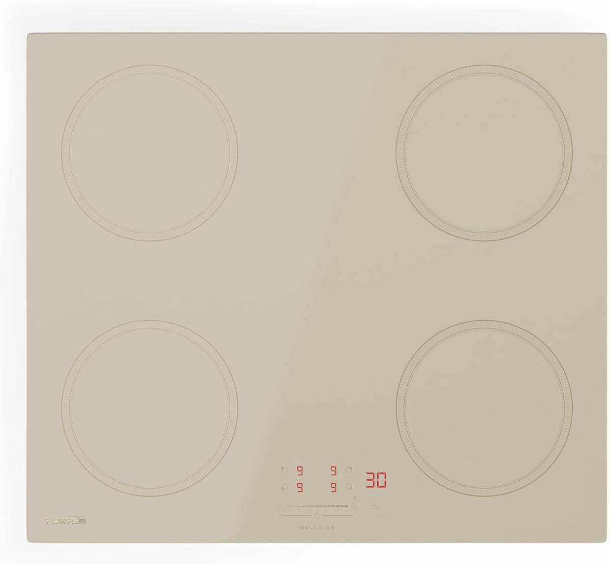 Klarstein table de cuisson, 59 cm, 7000 W, induction, encastrable, vitrocéramique, 4 zones