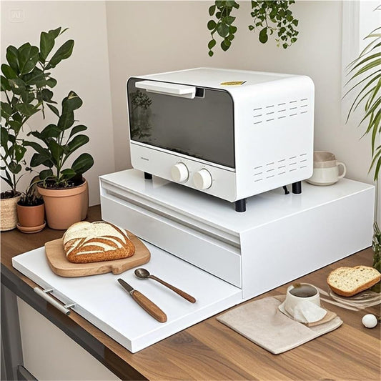 Support pour micro-ondes, 47 × 36 cm, avec tiroirs, acier, 3 niveaux, pour la cuisine