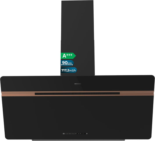 Cecotec DT 907500 hotte aspirante, 90 cm, 717,2 m³/h, aluminium, verre